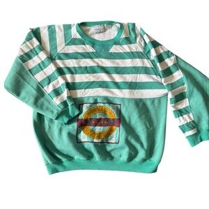 Venezia Green and White Striped Sweatshirt